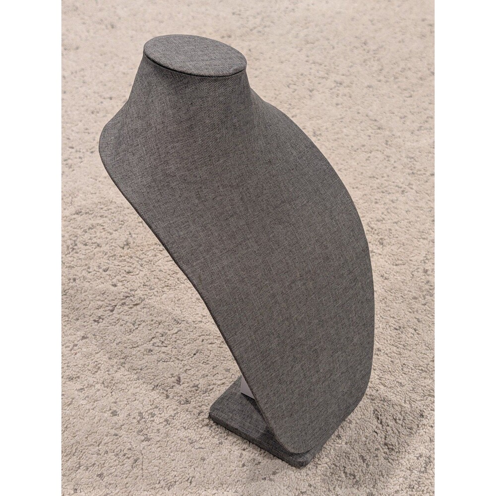 Grey Burlap Necklace Bust/Display 15"